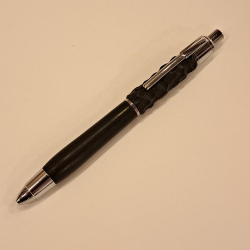 CR-024 Pen - Black Ebony/Carved/Silver $60 at Hunter Wolff Gallery